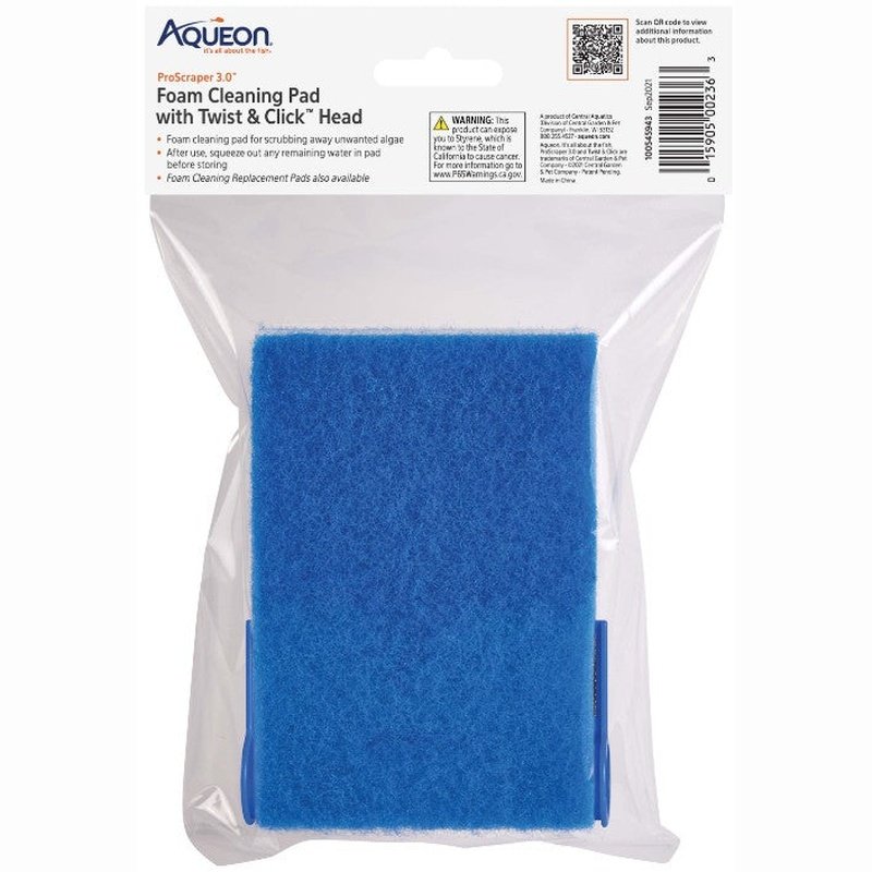 Aqueon ProScraper 3.0 Foam Cleaning Pad with Twist and Click Head - Aquatic Connect