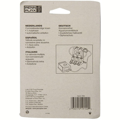 Penn Plax Lok-Tite Plastic Valve with Hanger 4 Gang Valve - Aquatic Connect